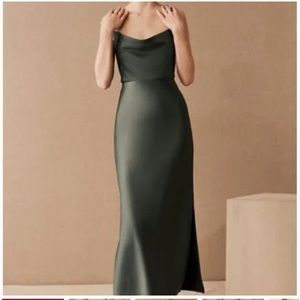 BHLDN Cali Satin Dress in Forrest